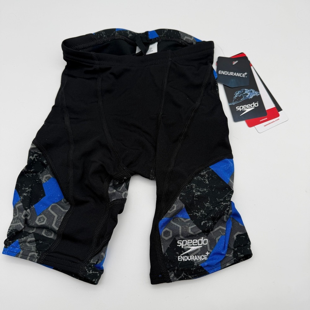 Speedo Ruse Blocks Jammer Youth/Mens 22 Endurance+ Black Blue Swim